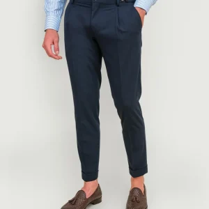 PANTALONE CON PINCES BLU