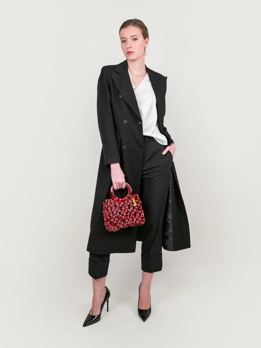 PANTALONE CON MAXI RISVOLTO IN TESSUTO NERO - immagine 6