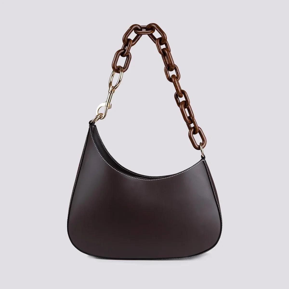 Borsa In Pelle testa di moro Con Tracolla In Osso Curvy - immagine 5