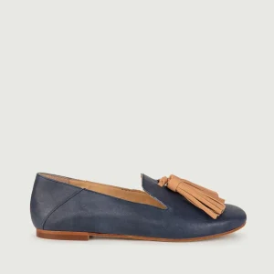 MOCASSINO IN NAPPA BLU CON MAXI NAPPINA