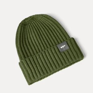 CAPPELLO BEANIE IN MISTO LANA VERDE MILITARE