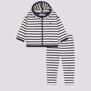 COMPLETO A RIGHE MARINIÈRE IN JERSEY SPESSO PER BEBÈ