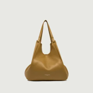 Borsa a spalla Dua in pelle martellata cuoio