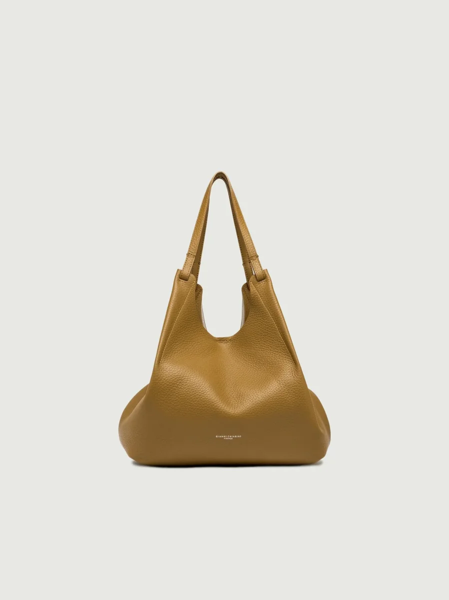 Borsa a spalla Dua in pelle martellata cuoio
