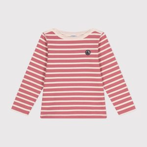 Marinière a righe rosa e bianco in cotone