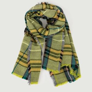 MAXI SCIARPA VERDE LIME CON FANTASIA SCOZZESE