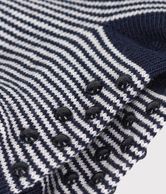 Calzini antiscivolo in cotone a righe blu e bianche - immagine 3