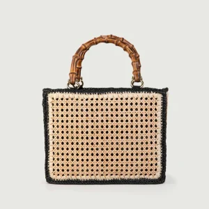 SHOPPER IN RAFIA NATURALE NERA