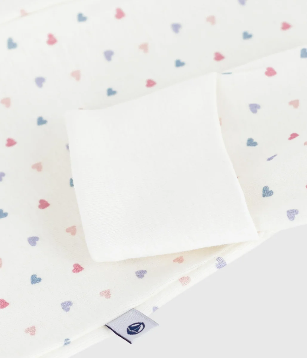 Pigiama in cotone con colletto e cuori stampati neonato - immagine 4