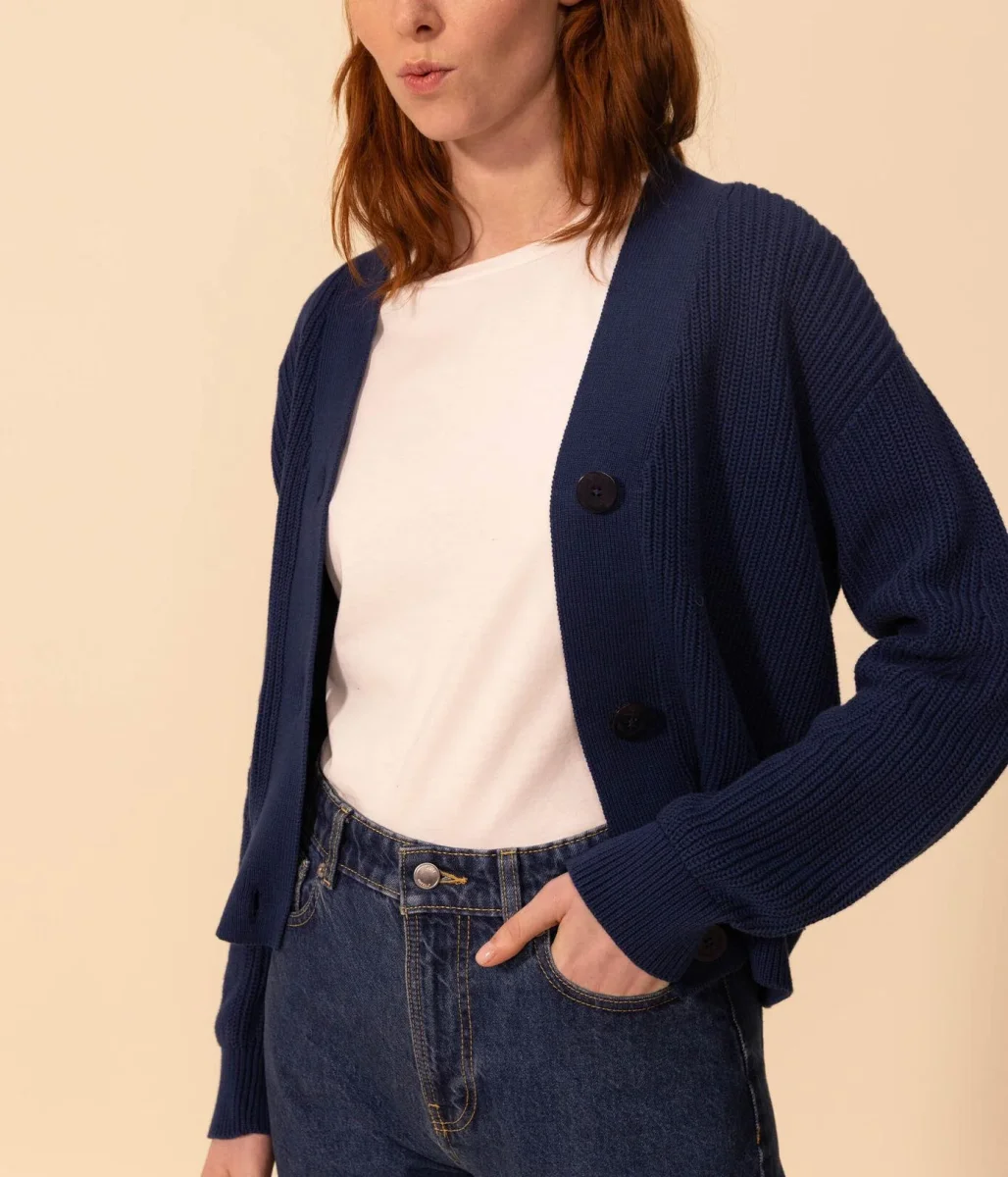 CARDIGAN A COSTA INGLESE IN COTONE DONNA - immagine 6