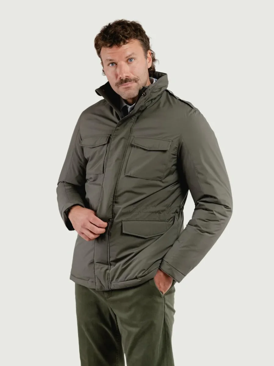 FIELD JACKET IN NYLON VERDE MILITARE - immagine 3