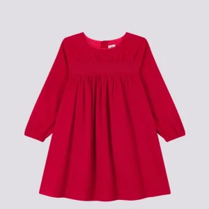 ABITO MANICHE LUNGHE IN VELLUTO TINTA UNITA BAMBINA