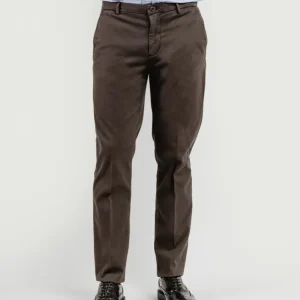 PANTALONE  STRIKER IN COTONE CON MICROTRAMA TESTA MORO