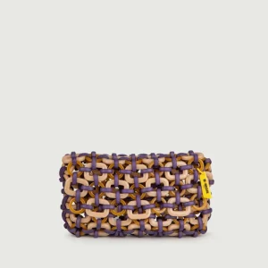 CLUTCH IN RESINA MULTICOLOR VIOLA "SHELL"
