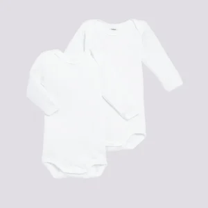 CONFEZIONE DA 2 BODY BIANCHI A MANICA LUNGA BEBÈ