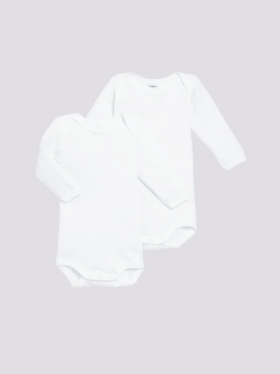 CONFEZIONE DA 2 BODY BIANCHI A MANICA LUNGA BEBÈ