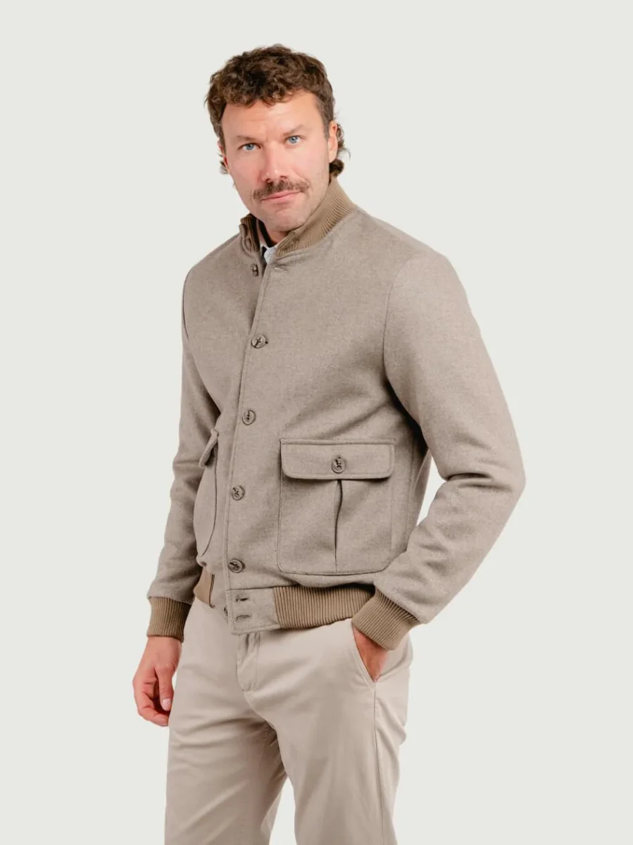 BOMBER IN LANA BEIGE - immagine 4