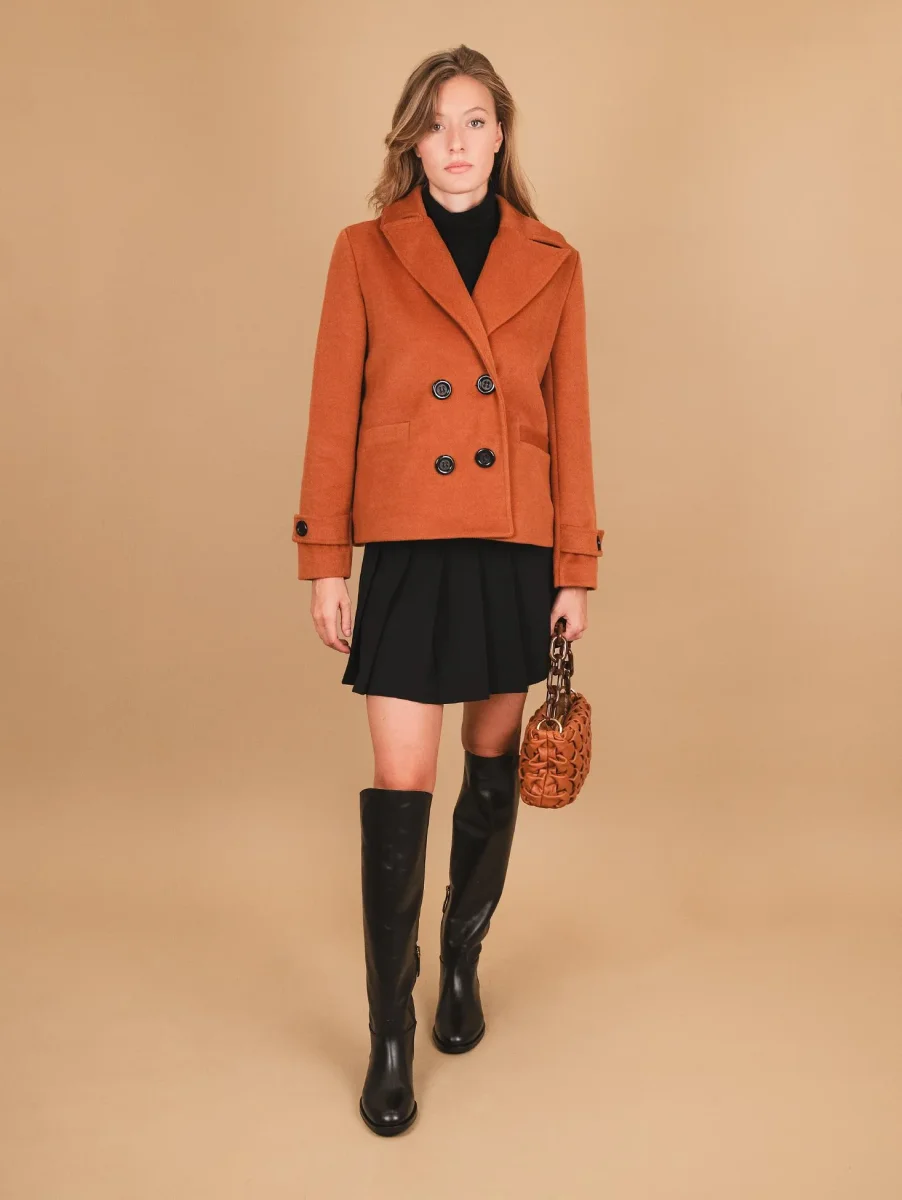 PEACOAT DOPPIOPETTO OVERSIZE MATTONE - immagine 7