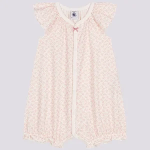 TUTA CORTA  CON STAMPA A FIORI ROSA BEBÈ