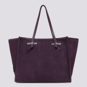 Shopping Marcella in suede prugna