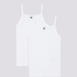 CONFEZIONE DA 2 CANOTTIERE CON SPALLINE BIANCHE RAGAZZA