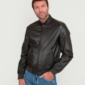 GIACCA IN PELLE MARRONE SCURO
