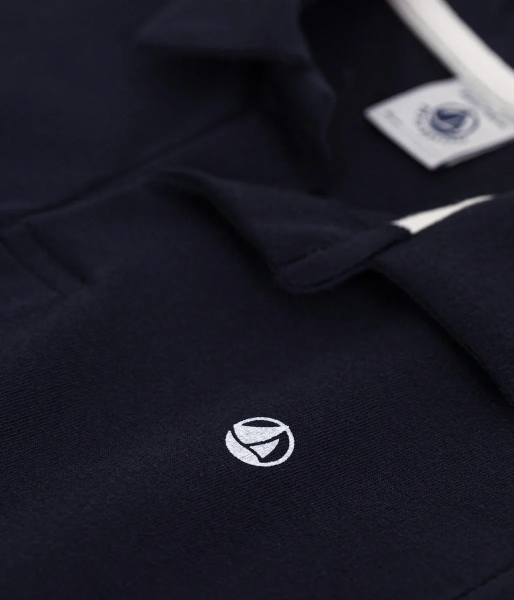 POLO BLU A MANICHE CORTE IN COTONE BAMBINO - immagine 3