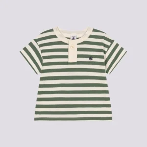 T-SHIRT VERDE A RIGHE BEBÈ IN JERSEY