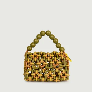 BORSA A BAULETTO IN RESINA MULTICOLOR VERDE "BUBBLE"