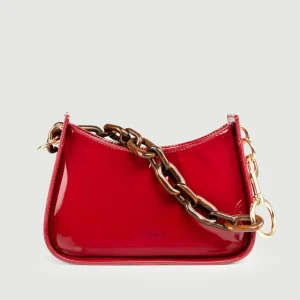 BORSA A SPALLA GLAMMY BORDEAUX IN PELLE VERNICE