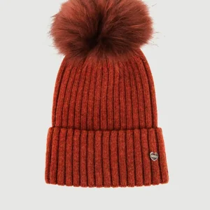 BERRETTO A COSTE MATTONE CON POM POM