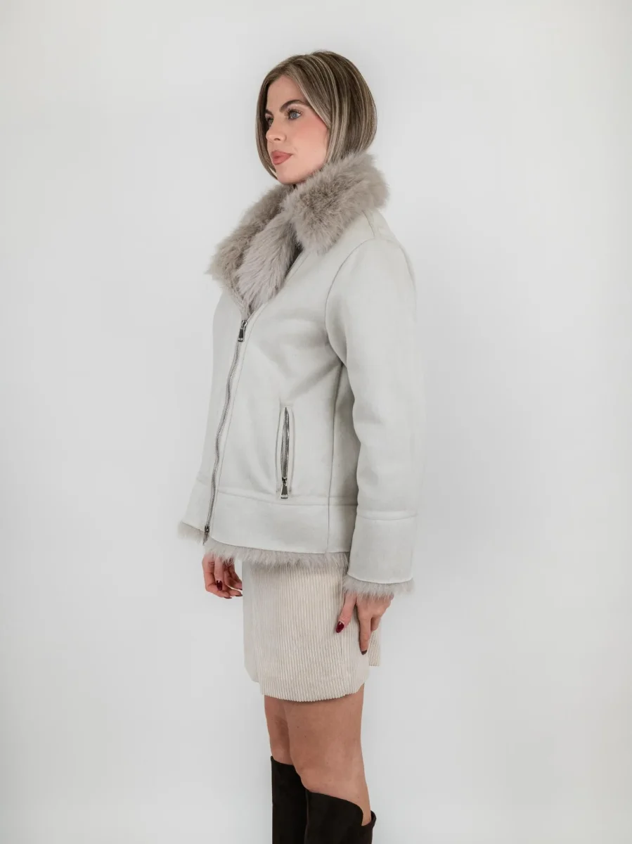 ECOMONTONE PANNA CON PELLICCIA ECOLOGICA - immagine 3