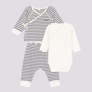 COMPLETO CON 3 PEZZI A RIGHE PER BEBÈ