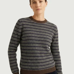 MAGLIA GRIGIO A RIGHE BLU