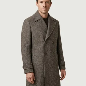 CAPPOTTO IN LANA DOPPIOPETTO MOTIVO SPIGA MORO