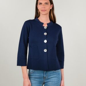 GIACCHINA BLU CON MAXI BOTTONI