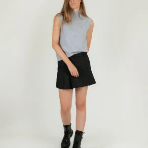 GILET LUPETTO IN MAGLIA GRIGIO PERLA