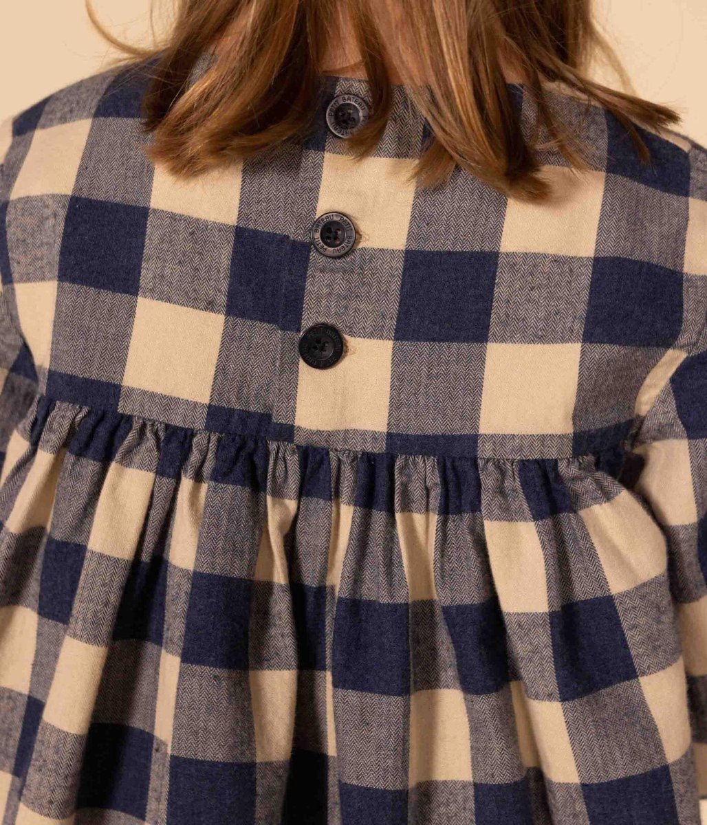 ABITO A MANICHE LUNGHE IN FLANELLA DI COTONE A QUADRI BAMBINA - immagine 4