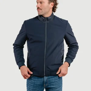 GIUBBOTTO IN TESSUTO TECNICO BLU NAVY