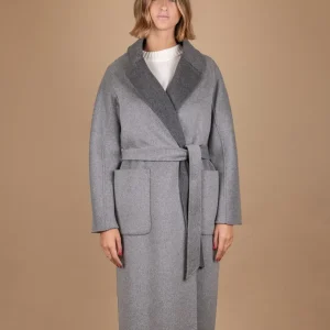 CAPPOTTO REVERSIBILE IN MISTO LANA ANTRACITE E GRIGIO PERLA