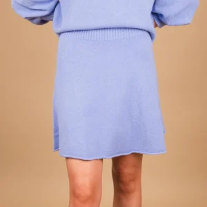 MINI GONNA IN MAGLIA AZZURRA