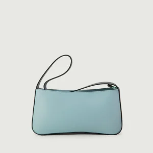 BORSA A SPALLA SEVENTY IN PELLE BICOLORE AZZURRO E BLU