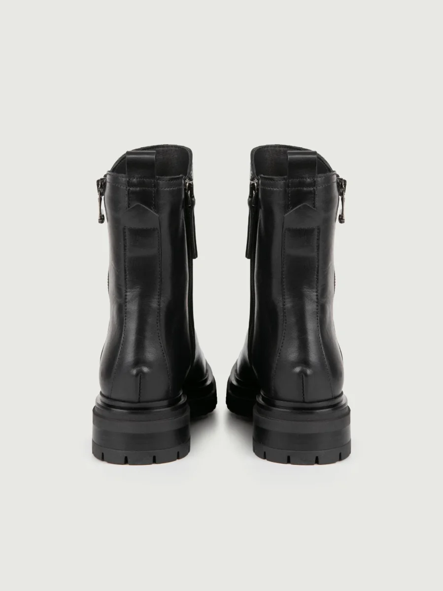 STIVALETTO IN PELLE NERA CON ZIP - immagine 5
