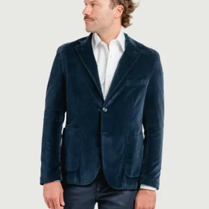 BLAZER IN VELLUTO BLU NAVY