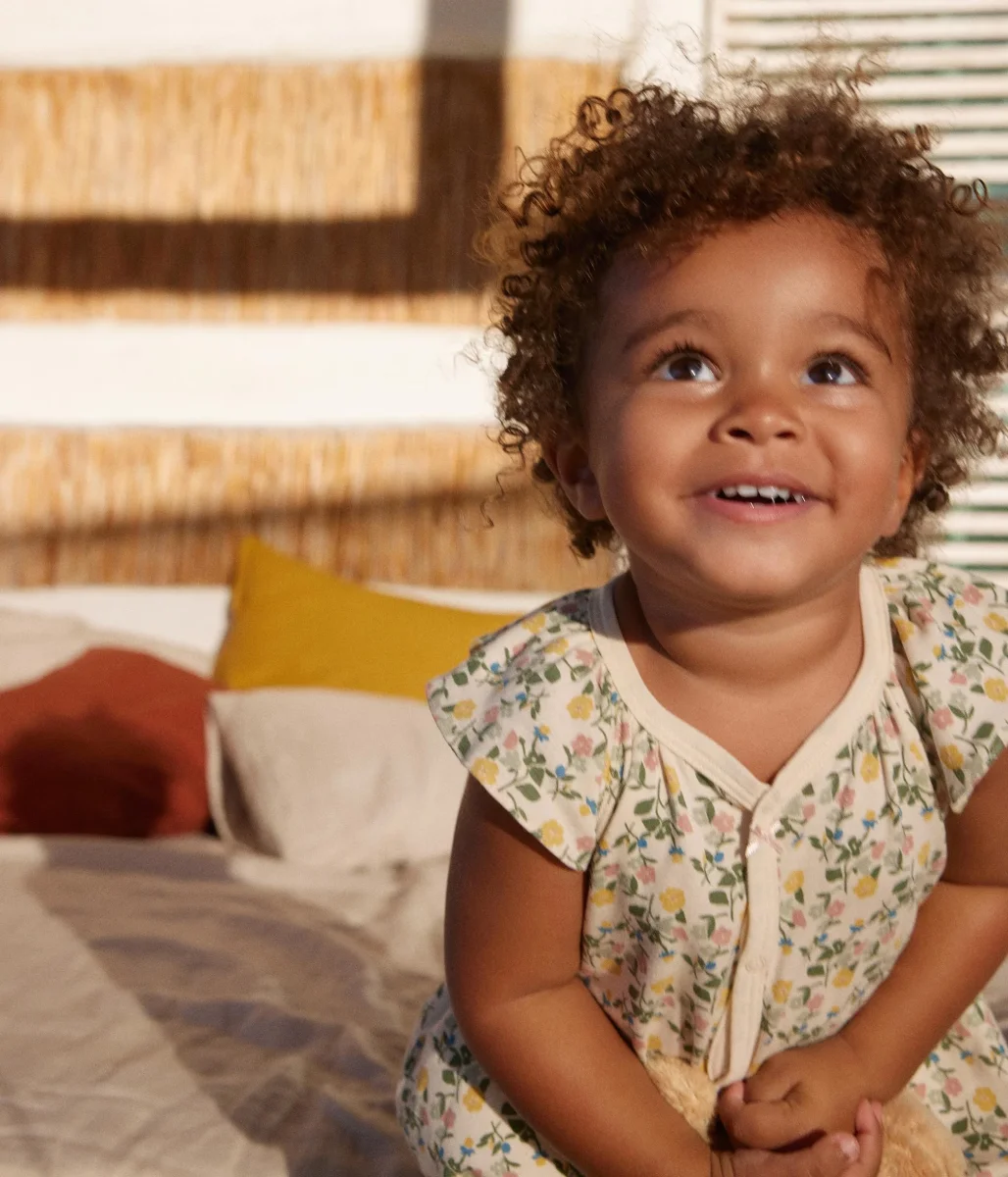 TUTA CORTA A FIORI IN COTONE BEBÈ - immagine 4