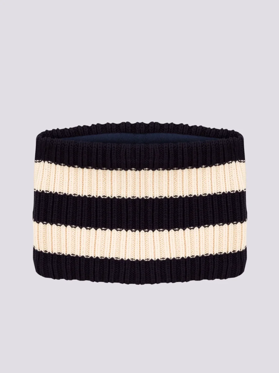 SNOOD IN MAGLIA A RIGHE CON FODERA IN PILE