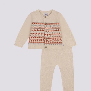 COMPLETO IN TRICOT JACQUARD PER BEBÈ