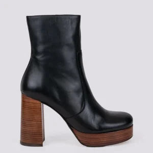 TRONCHETTO PLATEAU IN PELLE NERA