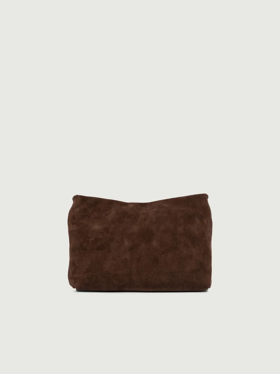 Pochette Brenda in pelle scamosciata cioccolato - immagine 4