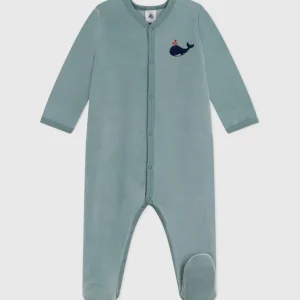 Pigiama in ciniglia tinta unita neonato